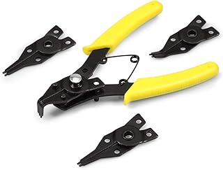 SPEEDWOX Snap Ring Pliers Set Internal External Retaining Ring Pliers 4 IN 1 Multifunctional Auto-lock Circlip Pliers 6 Inches Yellow