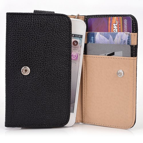 Kroo Clutch Wristlet Wallet For 4-Inch Smartphones - Retail Packaging - Black #TOP5