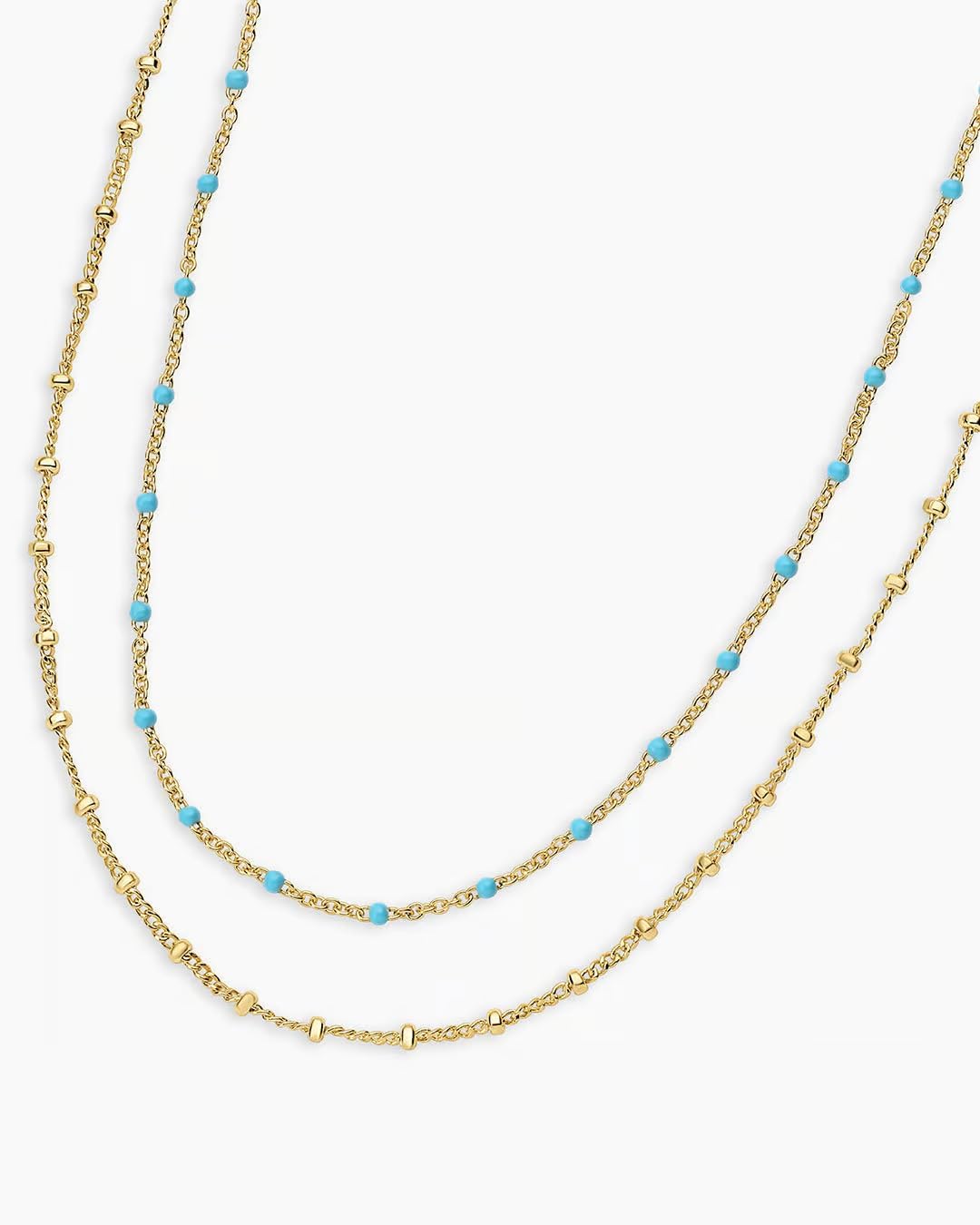 gorjana - Capri Layer Necklace - 18K Gold-Plated Brass - Vibrant Enamel Accents - Secure Spring Closure - Versatile Layered Design - Everyday Elegance - Image 2