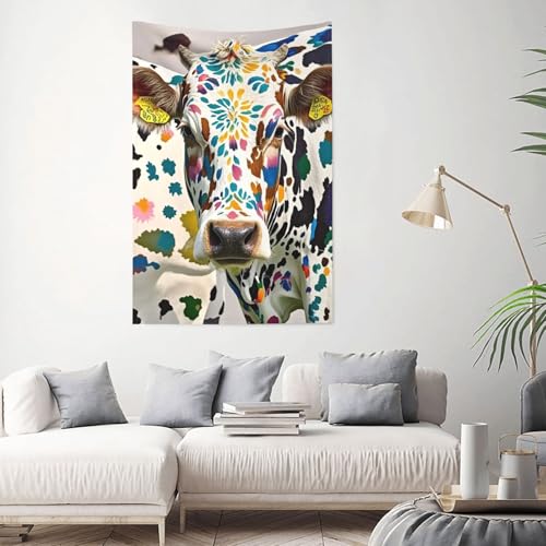 Decoration murale sans dommage drap de lit motif vache