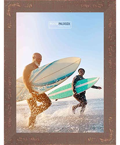 Poster Palooza 6X9 Shabby Chic/Farmhouse Brown Wood Picture Frame - Uv Acrylic, Foam Board Backing, & Hanging Hardware 6" X 9" #TOP4