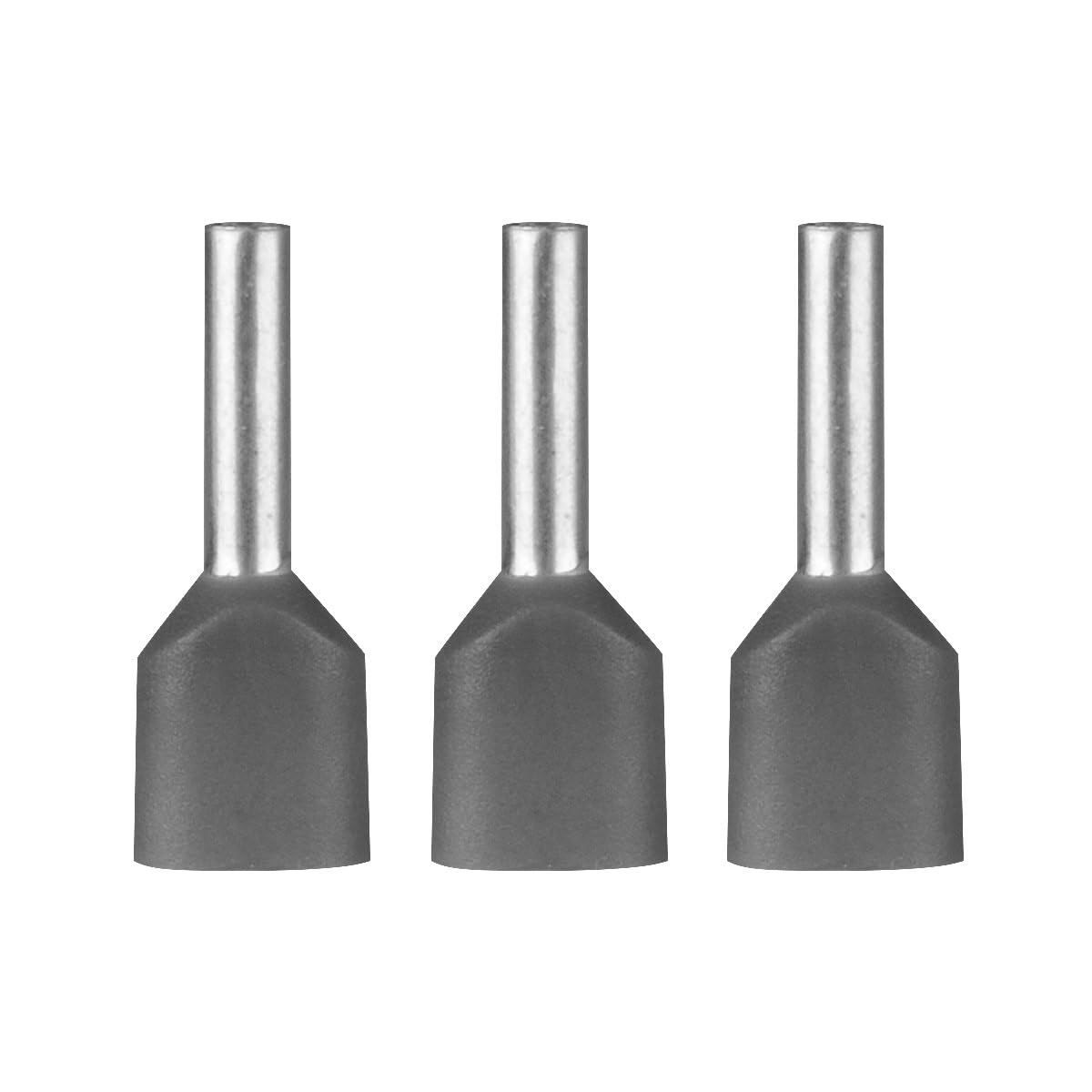 ERKO double cable terminals 100 pieces, conductor cross section 0.75mm², length 8mm, professional cable lugs made of galvanized copper with polyamide insulation