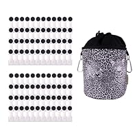 bellaCott Clothes Pegs with Spiral Springs Soft Grip White Anthracite and 1 x BellaCott Clothes Peg Bag Leopard Black