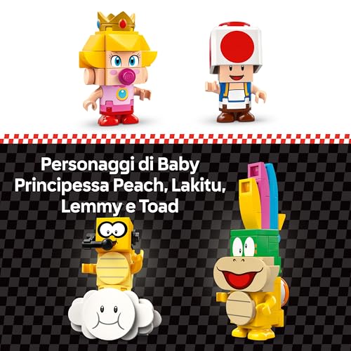 Super Mario Kart: Pack Baby Peach e Gran Premio, Veicoli e Pista Giocattolo da Costruire, Set con Personaggi Nintendo da Collezione, Giochi per Bambini e Bambine da 8 Anni, Idea Regalo 72036 - Lego - Immagine 3