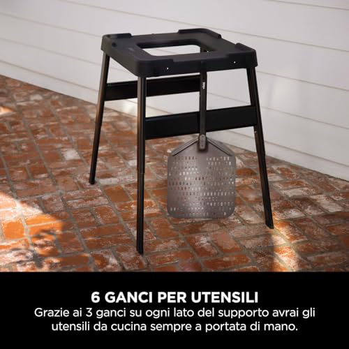 Support de cuisson extérieur solide Ninja Woodfire table noire réglable