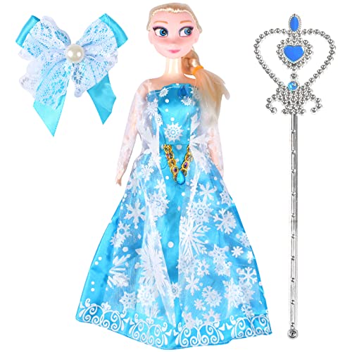 Barbies Elsa, Frozen Barbie, Elsa Princess Set, Disney Reine des Neiges Robe Bleue, Elsa Cosplay, Relooking Gratuit, Jouets pour Enfants