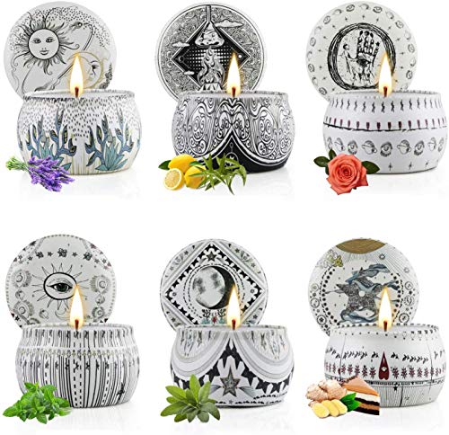 YUE GANG Juegos de Velas 5.56oz Cera de Soja Aromaterapia Velas para Mujeres, Vela Perfumadas Regalos para Aliviar el Estrés, Cumpleaños, Día de San Valentín, Regalo para Mujeres