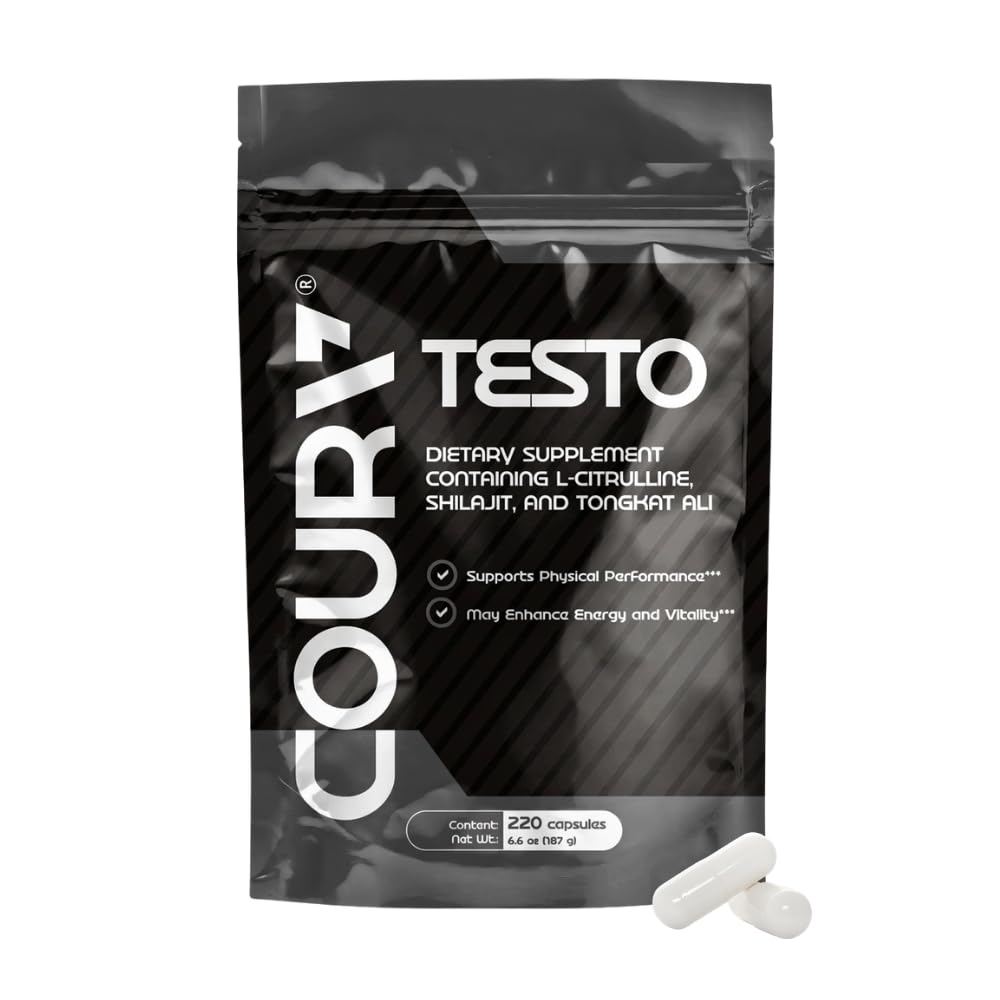 COURA Multivitamínico para homens com Shilajit, zinco, magnésio, L-arginina, citrulina e beta-alanina, 220 cápsulas