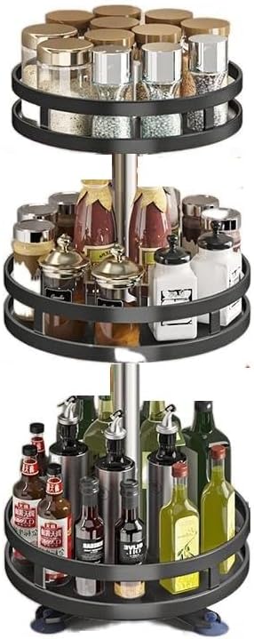 Seasoning storage rack, household kitchen, rotatable seasoning storage rack, adjustable oil, salt, soy sauce, vinegar seasoning can rack #3