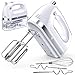 LILPARTNER Batteur à Main électrique, 400w Ultra Puissance Batteur à main de Cuisine avec 2x5 Vitesses (Turbo Boost, Vitesse Automatique), Boîte de Rangement et 5 Accessoires pour crème, gâteau