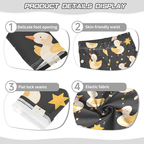 Geese Star Yellow Girls Leggings Athletic Pants Tights Stretch Bottom3