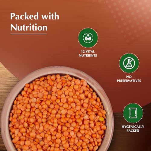 Image of Amazon Brand - Vedaka Premium Red Masoor Whole, 1kg