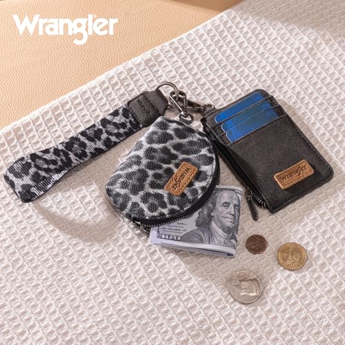 Image of Wrangler Keychain Wristlet Wallets for Women Western Dual Pouch Wristlet Credit Card Holder Wallet