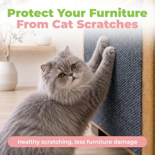 Image of Best Pet Supplies Catify Cat Scratcher, Fun Interactive Scratchers, Posts, Poles, Claw Safe, Furniture Saver Indoor Play Support Natural Cat Behaviors Heavy Duty - Gray Mat - L: 78 inch