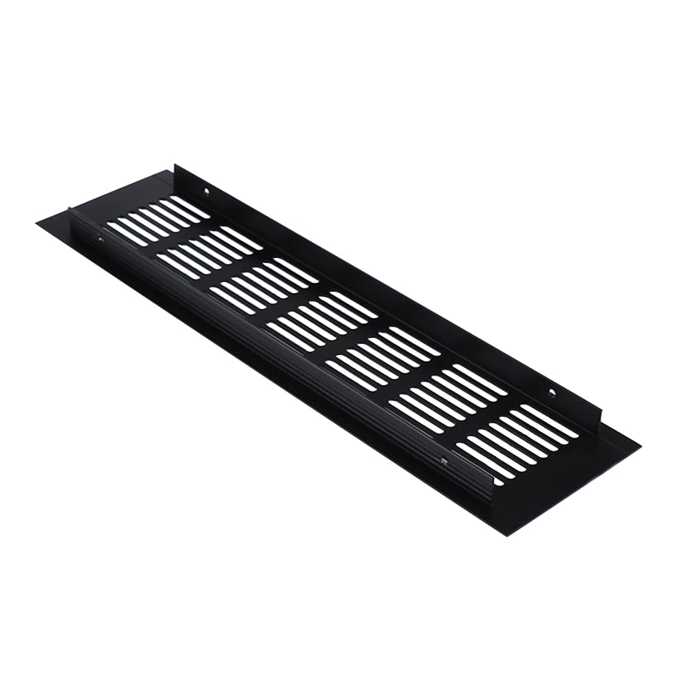 Aluminum Alloy Air Vent 300mm Length Rectangle Ventilation Grille Louvered Grill Cover for Wardrobe Shoes Cabinet Sink Kitchen Wall Ceiling and Floor
