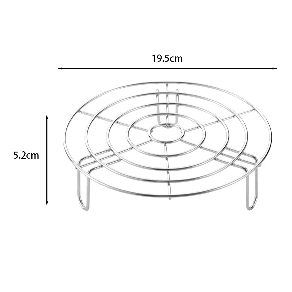 Griglia per Vapore Rotonda da 19,5 cm, Griglia per arrosti in Acciaio Inossidabile, Griglie di Raffreddamento per Cottura Multiuso Supporto per friggitrice ad Aria, Forni a Microonde