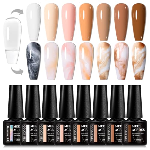 Esmalte en gel MEET ACROSS con 7 colores nude y marrón miniatura 1