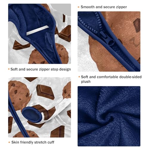 Chocolate Chip Cookies and Chocolate Girls Fleece Jacket Girls Fall Jacket Girls Zip Up Hoodie Girls Sherpa Jacket 2-10T3