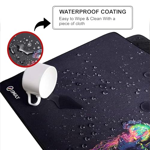 Image of Astronaut Space Mouse Pad 12x32 Inch 3mm Extended Gaming Desk Mat with Anti-Slip Rubber Base Mousepad for Smooth Surface Desk pad for PC & Laptop Use Waterproof & Stiched (Multicolour) Deskpad