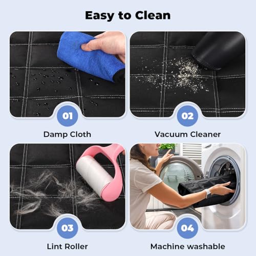 KYG Hundedecke Auto Rückbank 4-in-1,Rücksitz mit Seitenschutz,100% Wasserdicht,Kratzfeste rutschfeste Hundesitz Auto Rückbank für PKWs, LKWs, und SUVs 135x147cm Schwarz