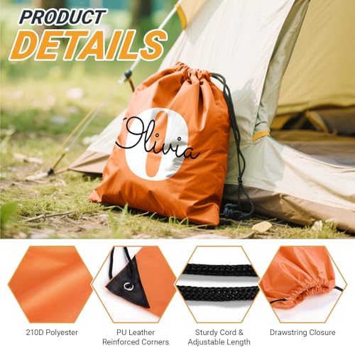 Custom Drawstring Bags with Name Logo Text, Personalized Drawstring Pouch Bulk, Customized Drawstring Bag for Gym, Sports, Events, 13.4”x17”4