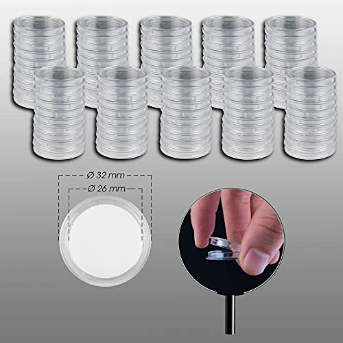 Cápsulas para monedas de 26 mm Prophila para evitar el desgaste y proteger colecciones de 100 piezas 3