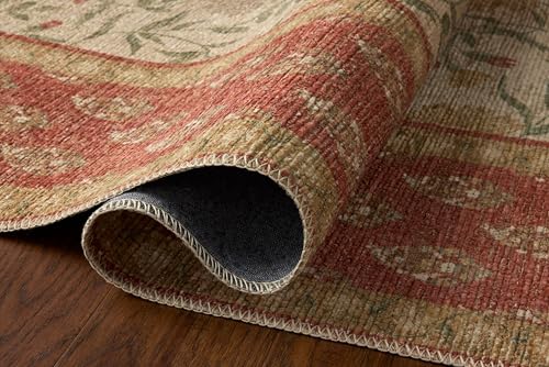 Image of Loloi Rifle Paper Co Edinburgh Ivory /Spice 10'-0 inch x 14'-0 inch Area Rug | EDN-01 Printed Approx. 10x14 Ivory / White Living room Dining room Bedroom, Rustic, Elegant, Muted, Refined, Area Rug