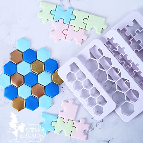 12Pcs Fondant Cookie Cutter Texture Mat Fondant Impression Mat Cake Border Decorating Tool Geometric Biscuit Cutters 4 Sets #TOP4
