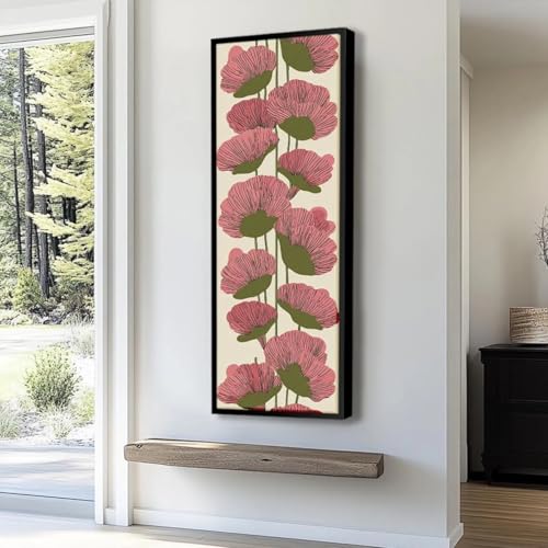 Impression abstraite verticale allongée XBTYKPB | Toile avec cadre intérieur