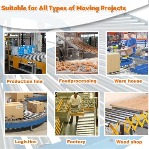 Industrielles Förderrollen-Set - Verzinkter Stahl für reibungsloses Handling in Fabriken und Lagern - Hochleistungsrollen für effizienten Materialtransport