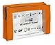 VELOFLEX 2705330 - VELOBAG Travel DIN A5 Kleinkrambeutel Reißverschlusstasche Mehrzwecktasche, Textil und PVC,orange, 1 Stück