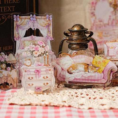 Image of 120Pcs Iandscape Stickers for Scrapbooking,Self-Adhesive Transparent Iandscape Stickers Scrapbook Supplies Journaling Supplies for Adult Card Making Letters DIY Water Bottle Cards Decoration