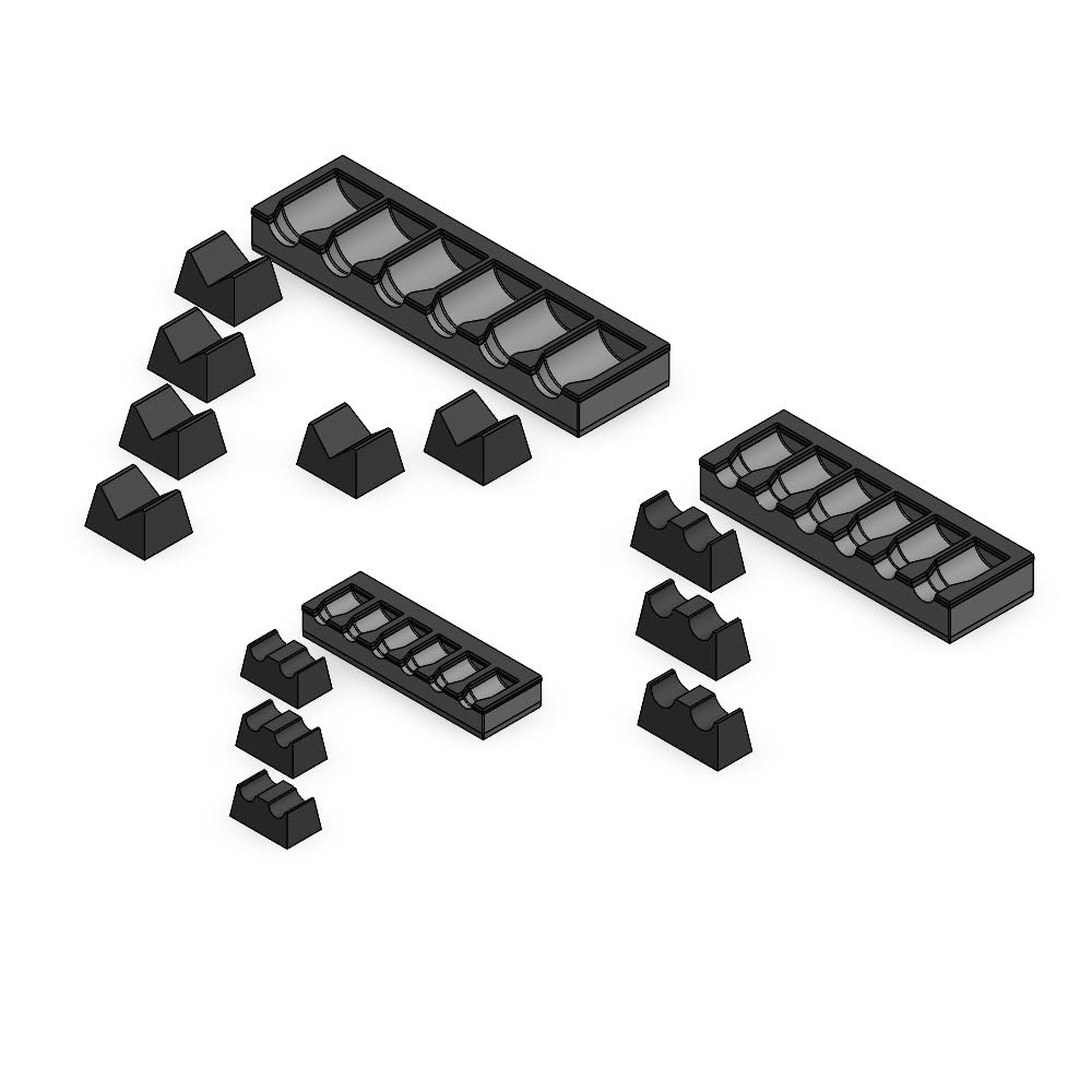 3D Tool Trays MagAttach Socket Extension Organizers (Grey/Black, 3 Piece Set)