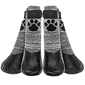 KOOLTAIL Anti Slip Dog Socks - Outdoor Dog Boots Waterproof Dog Shoes Paw Protector with Strap Traction Control for Hardwood Floors