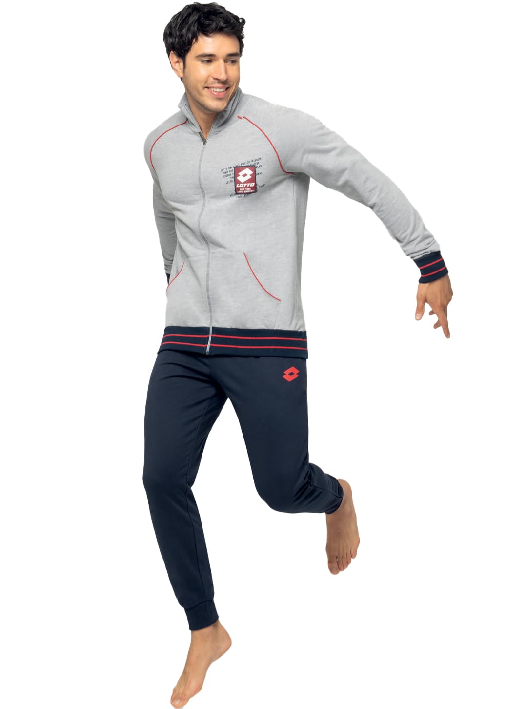 Tuta Sportiva Uomo in Felpa di Cotone Garzata Estiva - Tuta Primaverile Estiva Uomo in Cotone Garzato MEZZA STAGIONE taglie Maxi Calibrato (IT, Testo, S, Regular, Regular, GRIGIO 170)