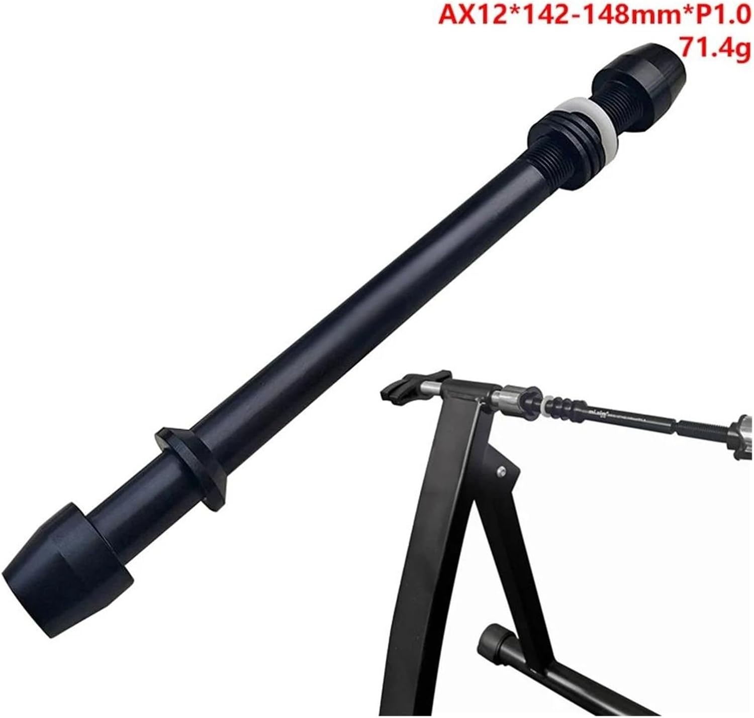 12x142-148mm Bike Trainer Thru Axle Skewer - Compatible with P1.0/P1.5/P1.75 Thread Pitch - Indoor Trainer Axle Lever for MTB & Road Bikes(P1.0)