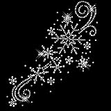 STRASSELSE Strassmotiv Großer Schneeflocken-Traum - Bügelbild groß - Glitzerbild für Decke Pullover Kissen UVM. - Funkelnde Strass-Applikation zum Aufbügeln - Bügelbild Größe ca. 11,5 x 20 cm