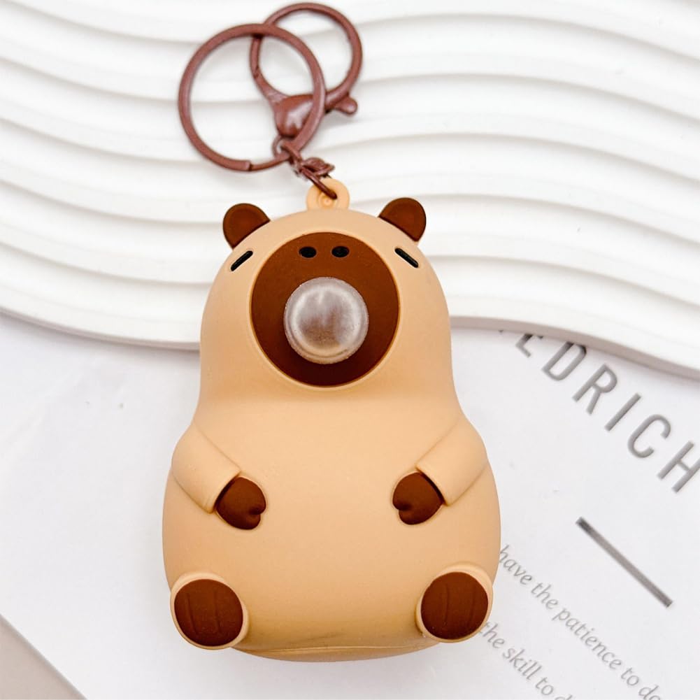 Amazon.co.jp: キーホルダー かわいい カピバラ シャボン玉を吹く