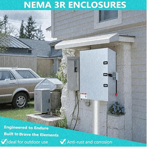 200 Amp Generator Transfer Switch, 240V/120V 4 Wire 2 Pole Non-Fusible, Multiple Insulation Protection to Ensure Your Safety, NEMA-3R Enclosure Manual Transfer Switch Lockable Design - Image 5