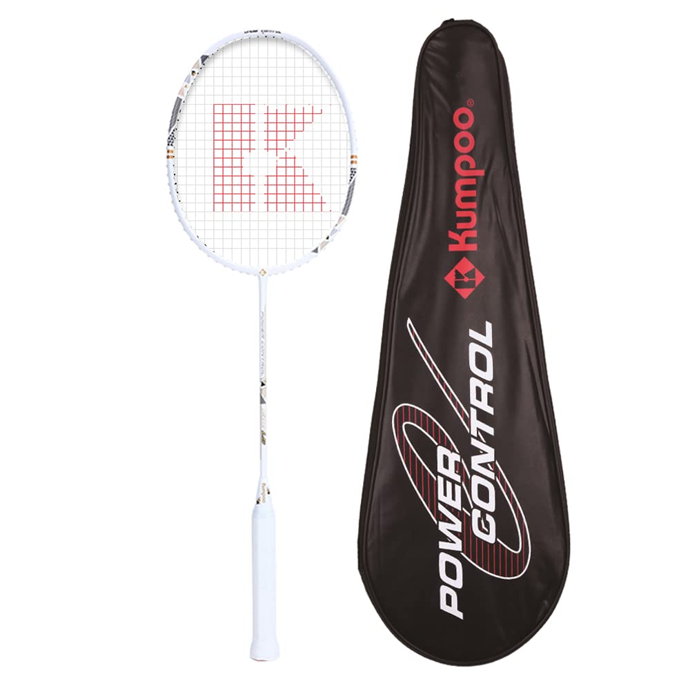 KUMPOOProfessional Badminton Racket, Lightweight Badminton Racket, High Tension String Full Carbon Fiber Shaft Badminton Racket with Racket Cover Bag