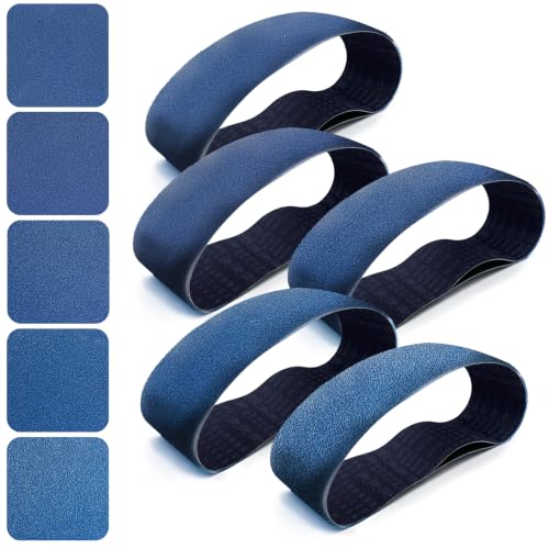 6x48 Inch Sanding Belts 10 Pcs (5 Grit 2 Each of 80 120 150 240 400 Grits) Heavy Duty Belt Sander Zirconia Belt Sander Paper for Wood Metal Stainless Steel Automotive and Furniture