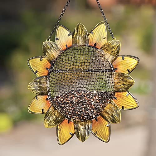 Evergreen Flag 2BF214ECM Evergreen Sunflower Hanging Bird Feeder | 11 Inch Diameter | Chain Included | Easy To Fill | Outdoor Outside Garden thumb #1