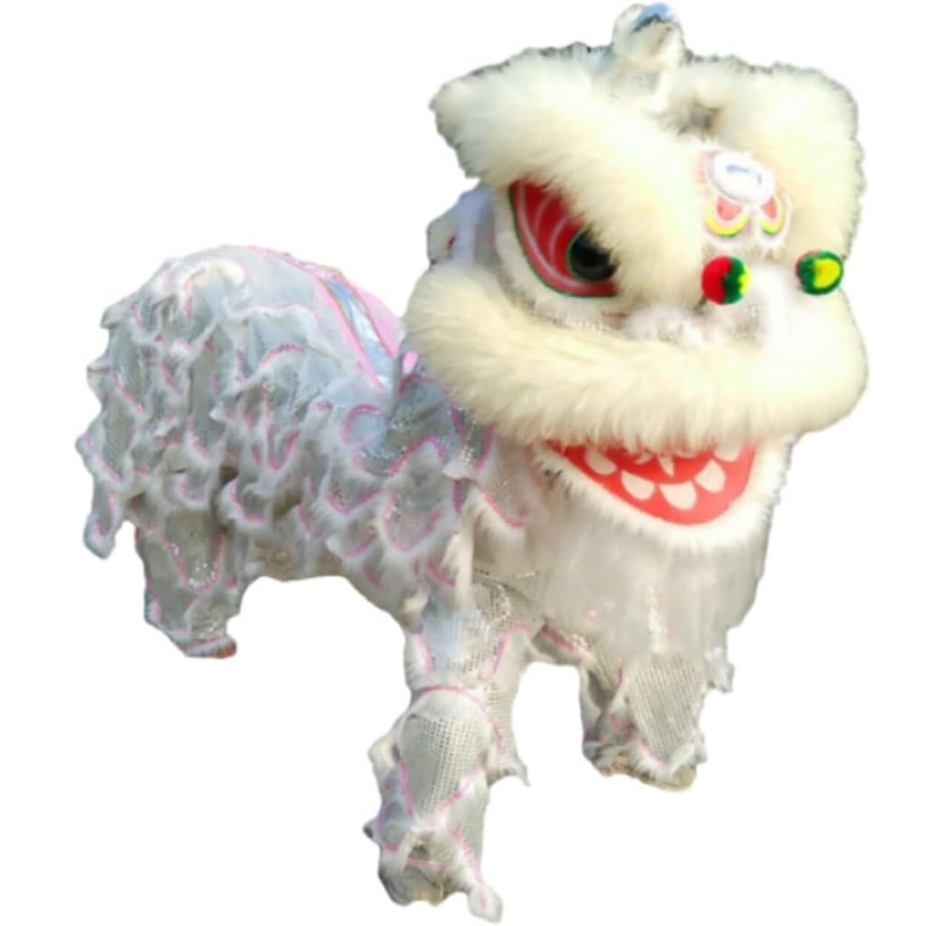 BJfhRH Outdoor Sports Traditional Chinese Traditional Festival Lion Dance Crafts Performance Props Dragon Adult Outdoor Sports Festival Celebration(White)