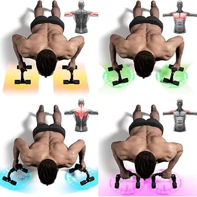 READAEER Push Up Bars Gym Exercise Equipment Fitness 1 Pair Pushup Handles with Cushioned Foam Grip and Non-Slip Sturdy Structure Push Up Bars for Men & Women