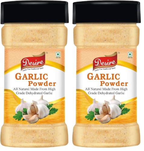 Image of Desire Dehydrated Garlic Powder, 200g | No Additives, Ideal for Cooking, Seasoning, and Baking | Natural Flavor Enhancer (Pack of 2)