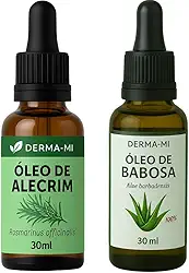 Kit Óleo de Alecrim + Óleo de Babosa 100% Puro – Crescimento Capilar, Fortalecimento, Hidratação e Revitalização Natural