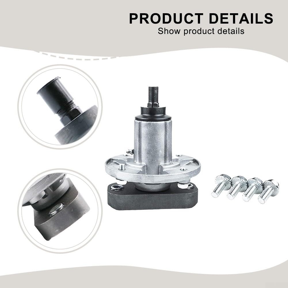 Conjunto de husillo para cubierta de cortacésped, compatible con Scotts L100/l110/l120/l130 L1742/l2048/l2548 1642hs/1742hs Gy20050 Gy20785 se adapta a 42 Plus 48 cubiertas