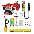 NOLANTISI Wireless 2in1 Electric Hoist with 440 LBS Capacity - Remote Control & Single/Double Slings Steel Winch 110V Lift for Factories Warehouses, Construction Sites (PA-200), Red