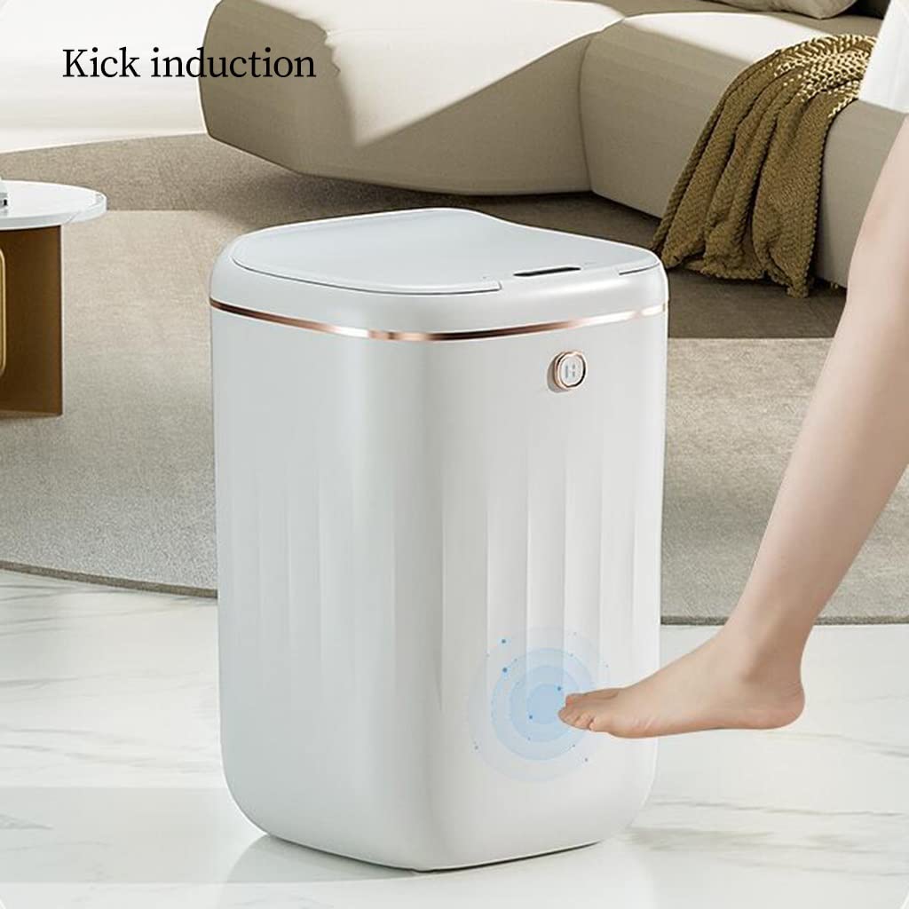 Śmietnik， Bezdotykowy kosz z czujnikiem miękkie zamknięcie sypialnia biuro(/Blue,20L)