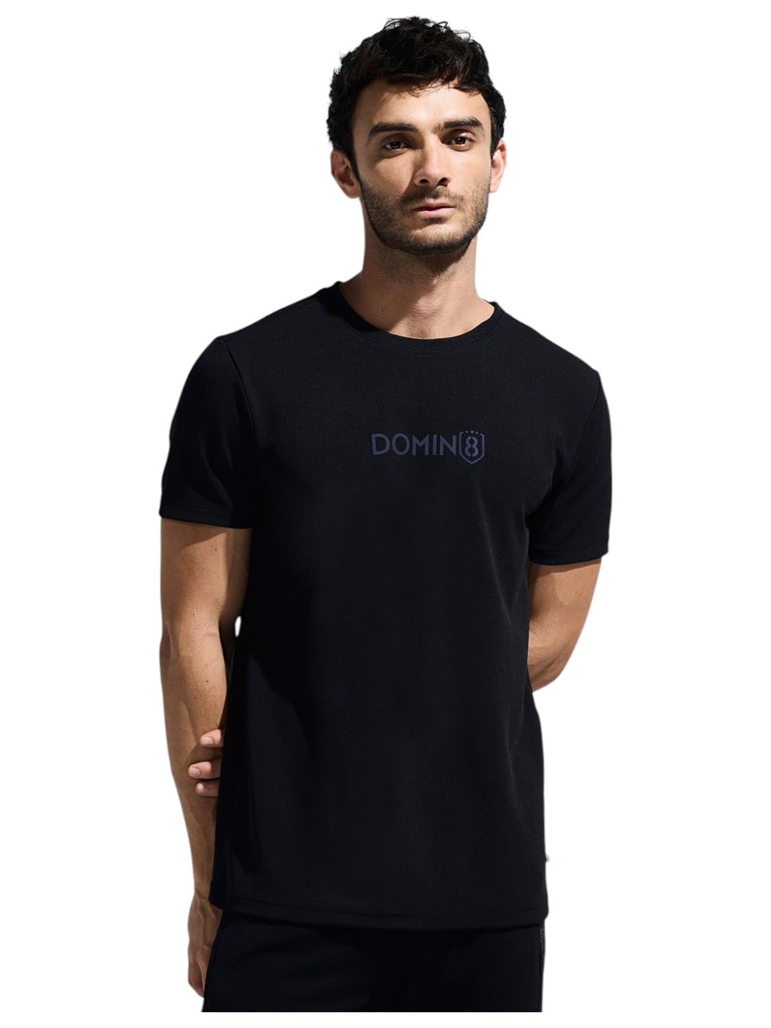 Men Wrinkle Resistant Moisture Wicking T-Shirt with Stylish Chest Logo|Men Sports Tshirt|Moisture Wicking T-Shirt-image-7